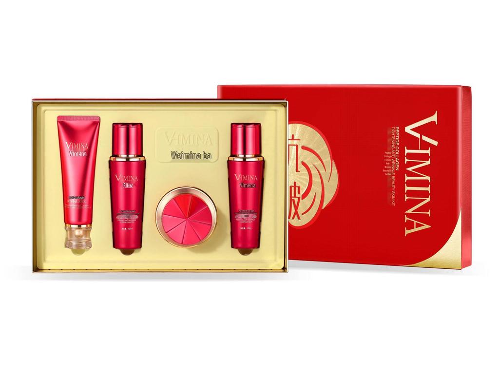 Сияющий набор с пептидами и коллагеном: Нежный, Увлажняющий, Нежирный Уход за Кожей для Более Светлого Тона Кожи.