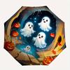 1pc Cute Ghost Pumpkin Fully Automatic Folding Portable Umbrella, 8 Iron Frames, Three-Fold Design, Suitable for All Seasons, Suitable for Outdoo