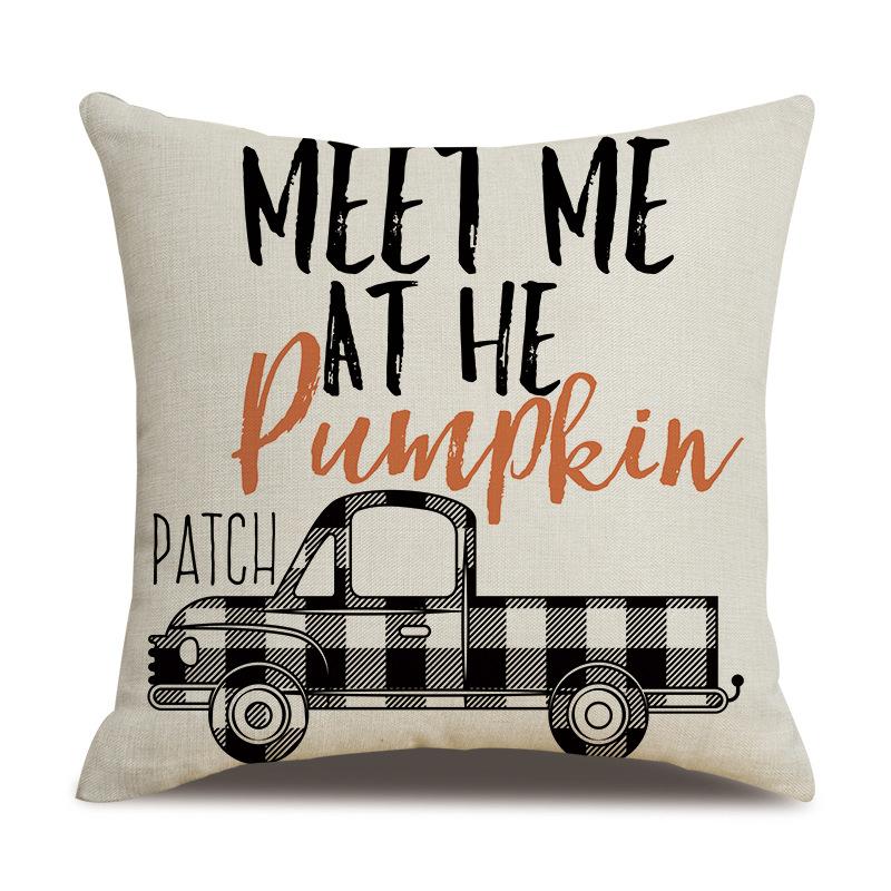Подушка из льна на День благодарения, осенняя наволочка с принтом тыквы