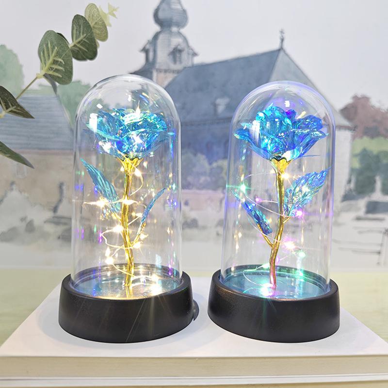 Светодиодная фольга Цветок Искусственные розы Цветы Ночной светильник День Святого Валентина Подарок для девушки Вечная роза Свадебный декоративный подарок