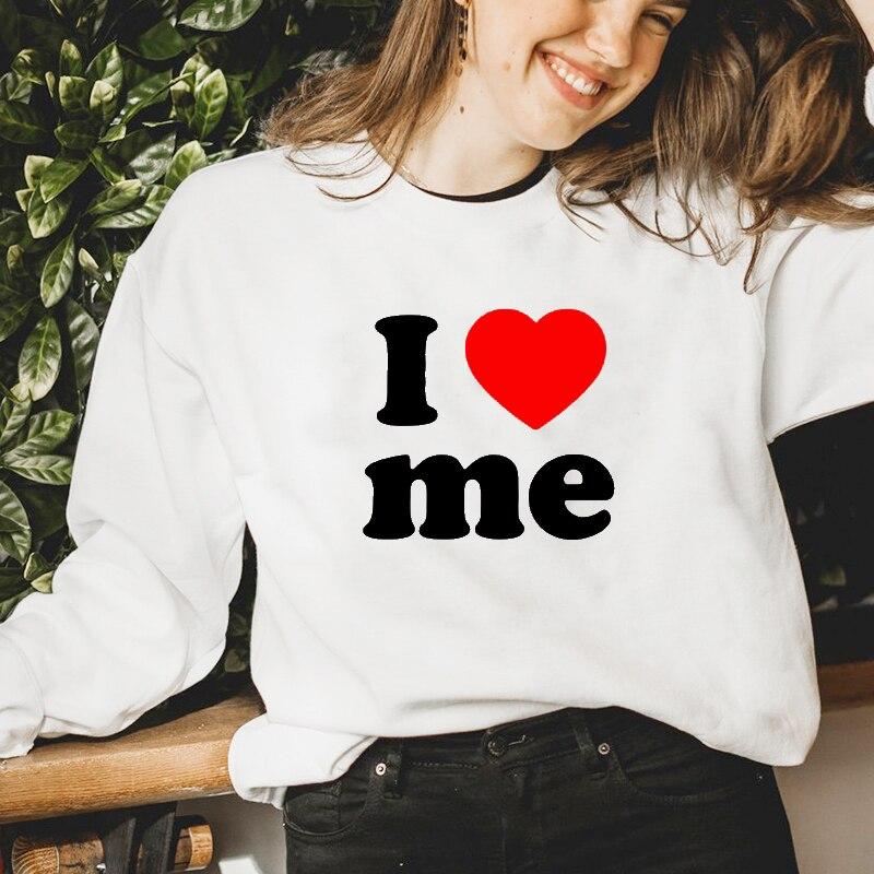 Женские толстовки «I Love Me Girlfriend», повседневные свободные толстовки с рисунком, уличная одежда, зимняя модная женская одежда, Прямая поставка