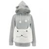 Womens Oversized Hooded Sweatshirt With Embroidery Large Front Pockets Streetwear Casual Long Sleeve Top