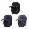 Unisex Winter Hat Thickened Fleece Lined Ear Protection Windoroof Buckle Fasten Heat Retention