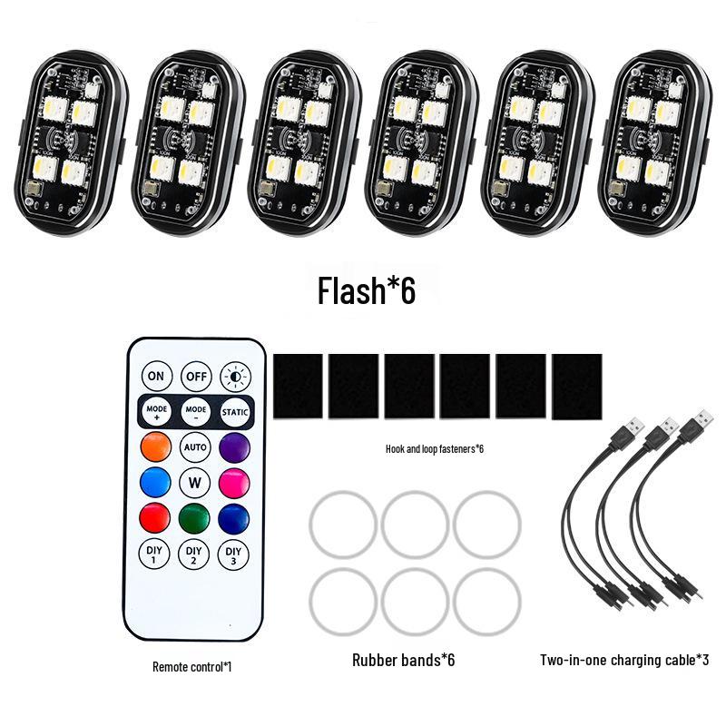 Улучшенный 150 мАч высокояркий восьмицветный авиационный фонарь с радиочастотным пультом и стробоскопическим предупреждением для украшения автомобиля
