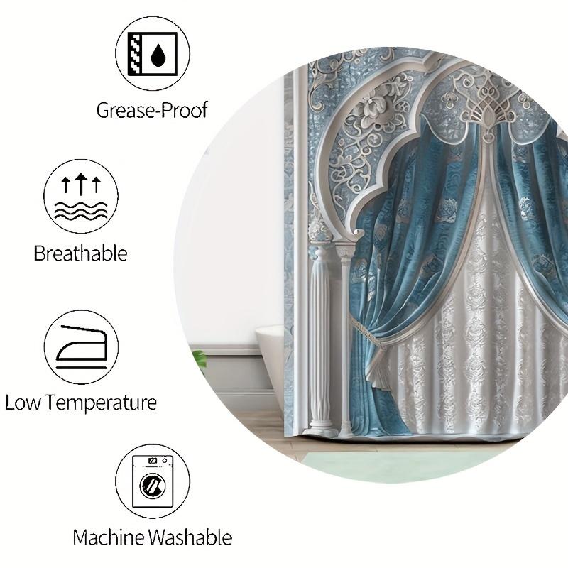 1/4 шт., водонепроницаемая занавеска для душа с кисточками, синяя, декоративная, для ванной комнаты, нескользящий коврик для унитаза, коврик для ванной и 12 крючков