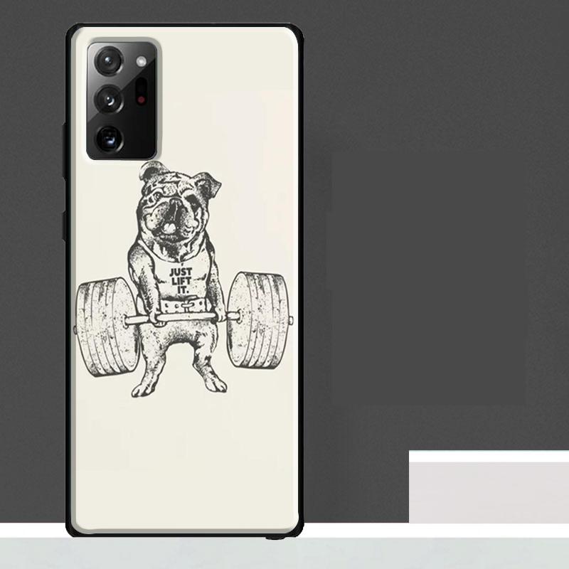 Забавный мопс качает железо Чехол для спортзала для Samsung Galaxy S25 Ultra S23 S22 S21 S24 Ultra S9 S10 S20 Plus S25 FE Чехол для телефона