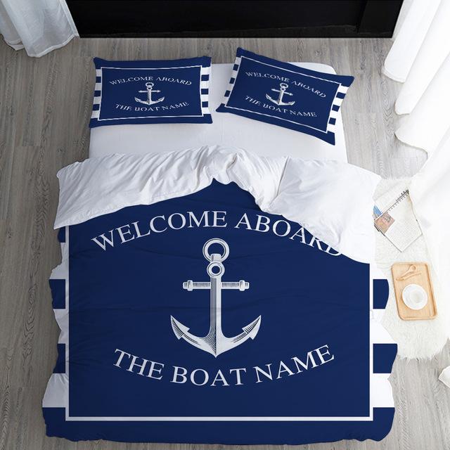 Comforter Tex Nautical S With Custom Name Euro Bedding Blue Anchor Twin Queen King Size Beddings