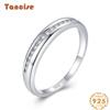 Tancise Classic 925 Sterling Silver Zircon Ring Ladies Jewelry Wedding Promise Party Gift