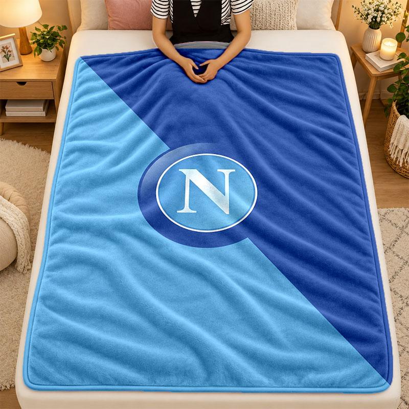 Flannel BlanketNapoli FC Warm Soft Throw Blanket for Indoor Sofa Bed Living Room Use