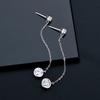 IOGOU Long Tassel Drop Earings 1.6cttw Bezel Moissanite for Women Original 925 Silver Girls Fine Jewelry 14k Gold