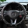 Мягкая кожаная вышитая стерео оплетка на руль автомобиля с внутренним кольцом подходит для 14,5-15 дюймов