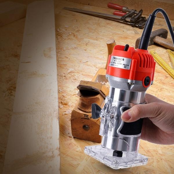 110V/220V 30000RPM 650W Electric Wood Trimmer Tool Hand Trimmer Wood Machine Router Tool Set For Woodworking Engraving Slotting Trimming Carving