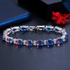 WWJ Unique Rainbow Mystic Cubic Zirconia Chain Link Bracelets