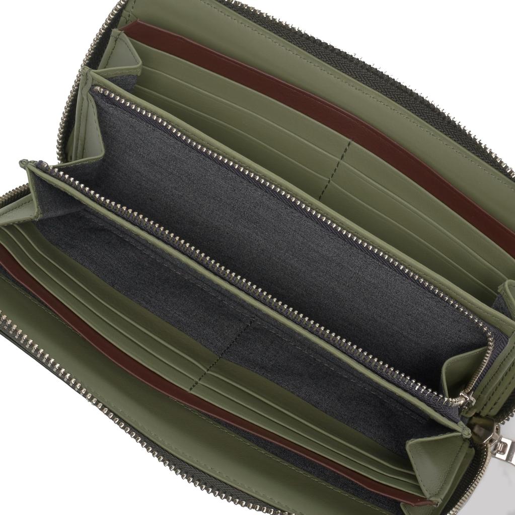 VITA Итальянский Хромовый Кожаный Кошелек Бифолд из Коровьей Кожи с Коробкой, Зеленый, 490-50900