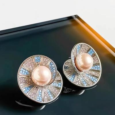 1 шт. Прибрежное очарование: Серьги-ракушки — идеально подходят для Дня матери и пляжных приключений с друзьями — очаровательный розовый искусственный жемчуг и розово-голубые акценты!