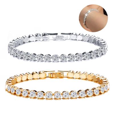 Браслет моды с бриллиантами шириной 5 мм, браслет-цепочка, хип-хоп, инкрустированный стразами