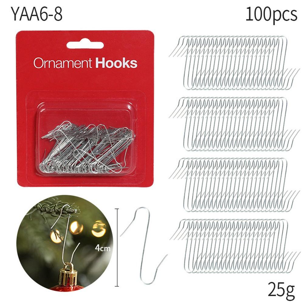 100 шт. Крючки для елки, Подвески для елочных шаров, Проволочные крючки для подвешивания украшений