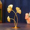 Premium Iron 3 Leaf Shape Decoration Table Stand for Home and Living Room Decor - (7.8 Inches, Gold)- Decorative Items for Home Decor