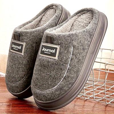 Пушистые домашние тапочки для мужчин, удобные, с эффектом памяти, легкие, модные, парные туфли, зимние, теплые, плюшевые, повседневные тапочки