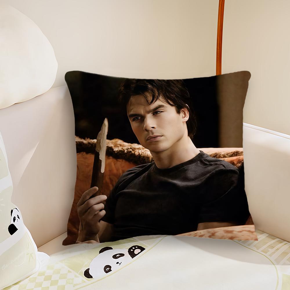 DDamon The Vampire cushion cover Pillow Case Plush Fabric Soft Double Sided Print Sofa Cushion Cover Throw Pillow Covers