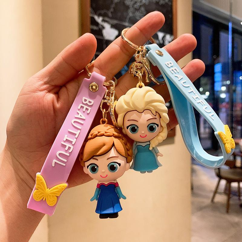 Disney Анимация Принцесса Эльза Милый Брелок для Ключей Машины Фигурка Белоснежки Шарм для Рюкзака Брелок для Мотоцикла Декоративные Аксессуары