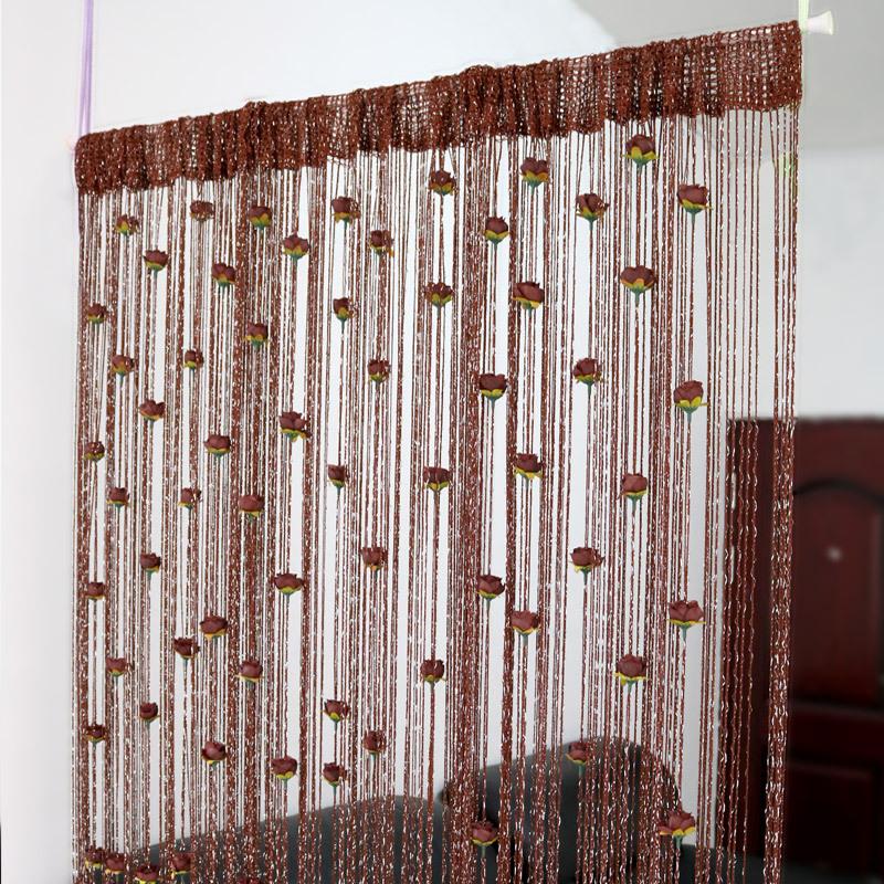 Штора с кисточками из серебряной нити с рисунком розы, 1x2 м, Дверная штора, Перегородка для комнаты, Гостиная, Спальня, Домашний декор, Экран для уединения, Подвесная перегородка