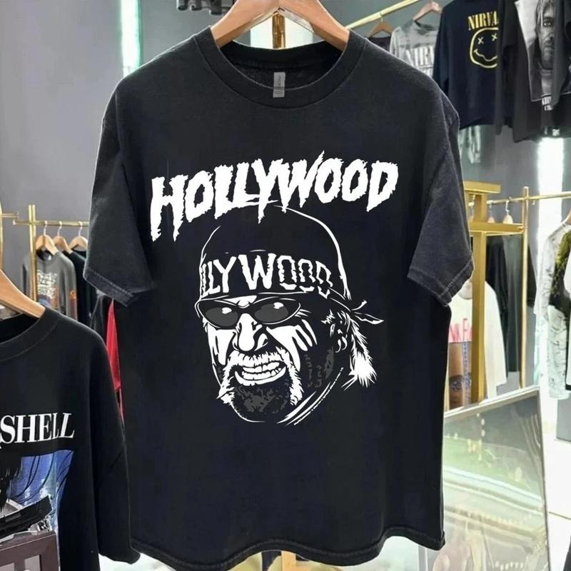 Vintage 90’s Hollywood Hogan Hulk Hogan black color reprint Unisex T-Shirt Graphic Tee
