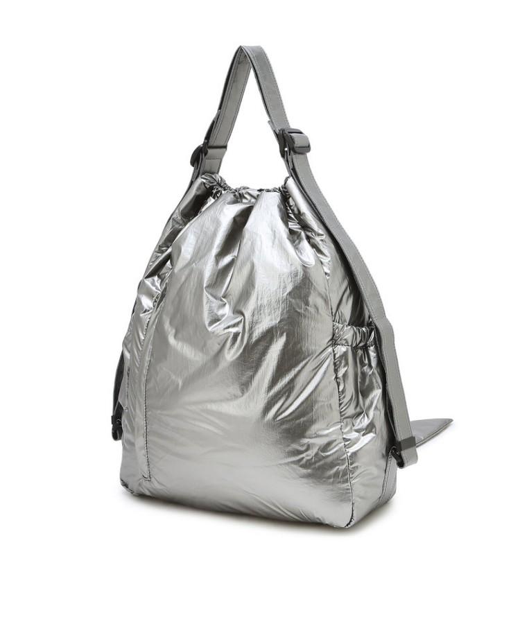 Athe Vanessabruno [Ruban] Glossy Gray Ribbon Backpack And Shoulder Bag L Aaba5F900G2