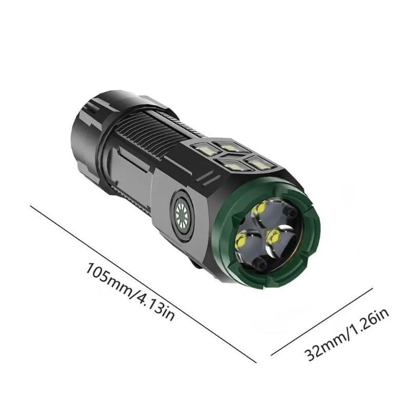 800 мАч Супер Яркий Фонарик Мини Водонепроницаемый Три Глаза Маленький Фонарик USB Прожектор Клипса на Кепку Свет Рыбалка Открытый Воздух Сильный Свет Портативный