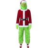 4 High-quality Long-haired Christmas Green-haired Geek Grinch Geek Cos Costume Santa Furry Christmas Costume
