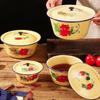 with Lid Strawberry Cake Basin Yellow Soup Container Stylish Enamel Bowls  Popcorn