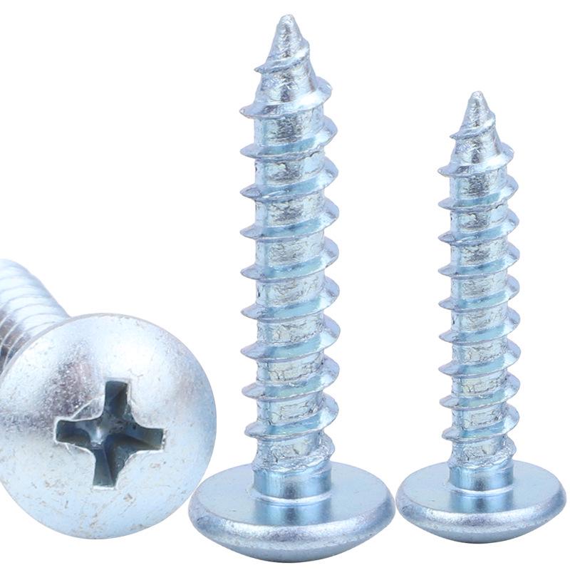Синие и белые оцинкованные закаленные саморезы с большой плоской головкой, головкой-зонтиком и грибовидной головкой размеров M4/M5/M6.