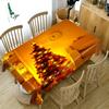 Thicken Cotton Christmas Tablecloth 3d Light Tree Christmas Stockings Fireplace Pattern Rectangular Round Table Cloth