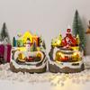 Christmas New Creative Ornament Electric Music Glowing House Snow House Christmas Gifts Resin Crafts