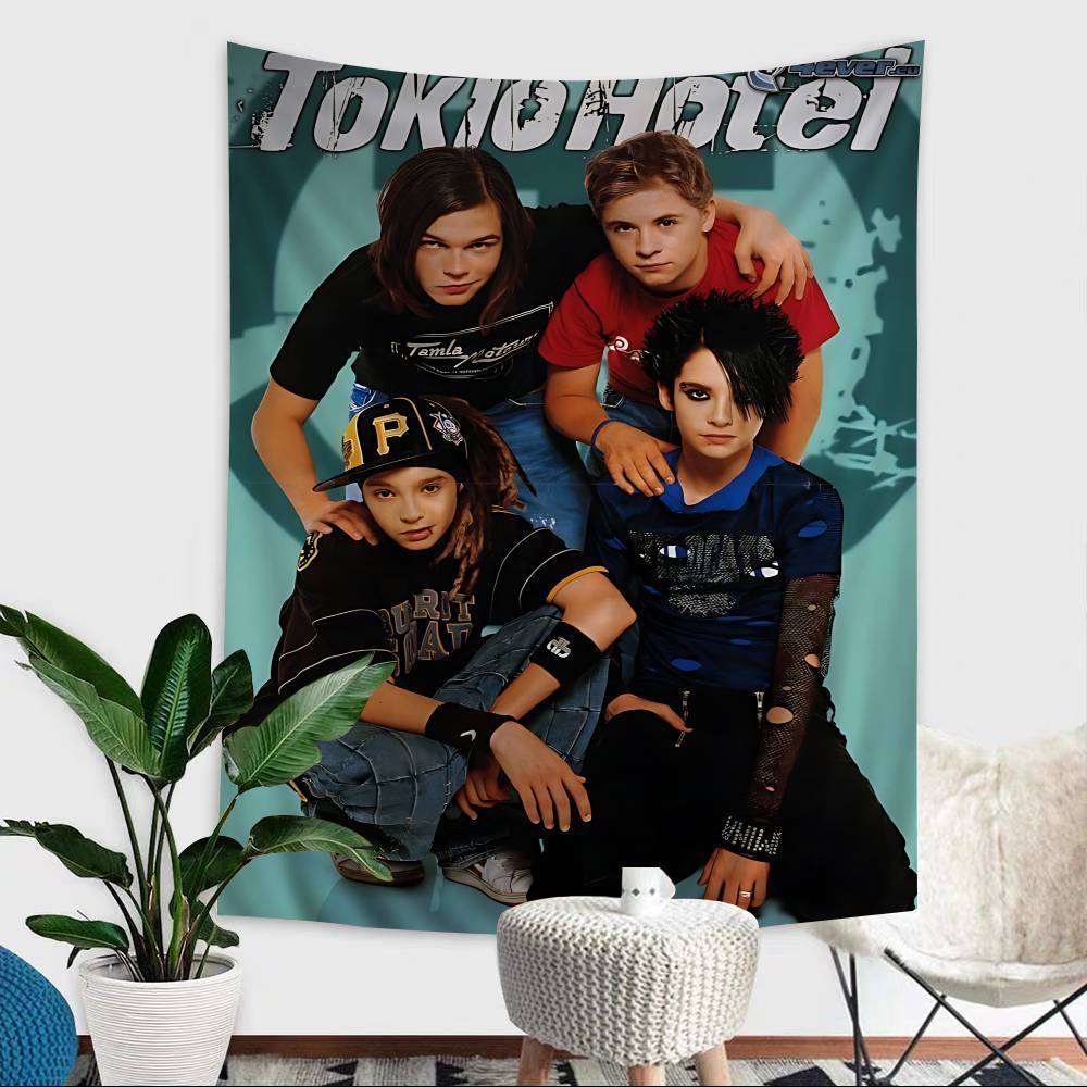 Поп-рок группа Tokio Hotel Настенный гобелен с чартом Для гостиной Дома Комнаты в общежитии Декор Искусство Домашний декор