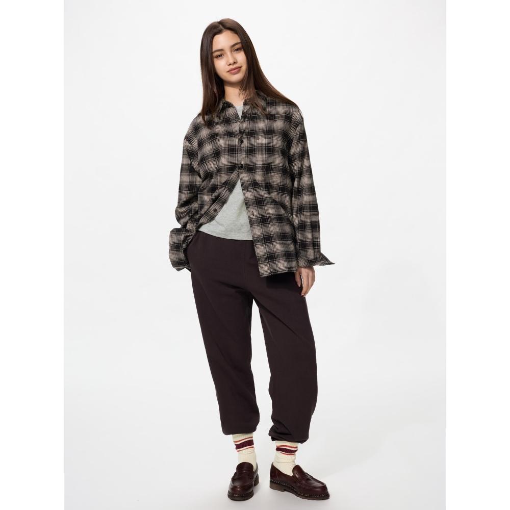 Uniqlo Японская фланелевая рубашка с омбре-клеткой