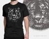 Tiger Print Art T-shirt Animal Head Siberian Cat Wildlife Nature Jungle Unisex