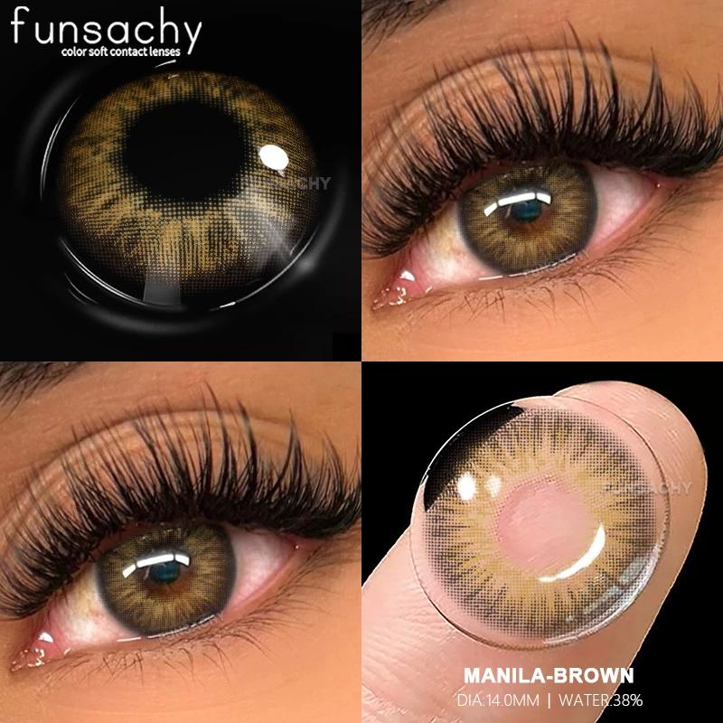 FUNSACHY 2pcs Contact Lenses for Eyes High Quality Circle Lenses Natural Beauty Pupils Grey Makeup Contact Lens Cosmetics Yearly