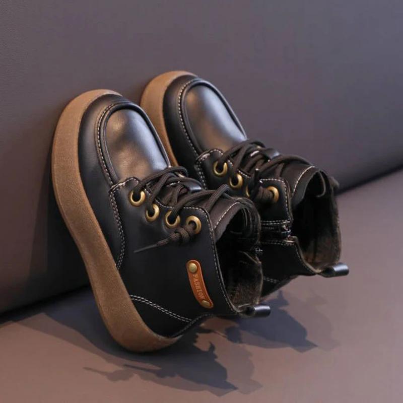 New Luxury Children Winter Boy Shoes Warm Cotton Sports Tennis Shoes Fashion Kids Waterproof Plush Snow Boots for Boy/Girls