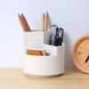 Вращающийся держатель для ручек, ящик для хранения карандашей, настольный офисный канцелярский многофункциональный органайзер для кистей для макияжа