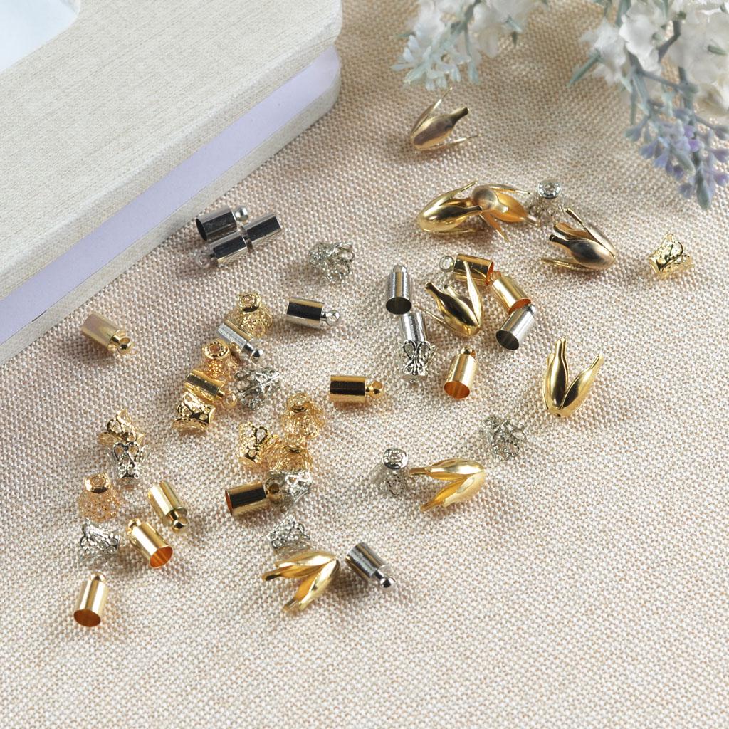 100 шт. смешанной формы, цветочная чашка ручной работы, колпачок из бисера, торцевая фурнитура для ювелирных изделий