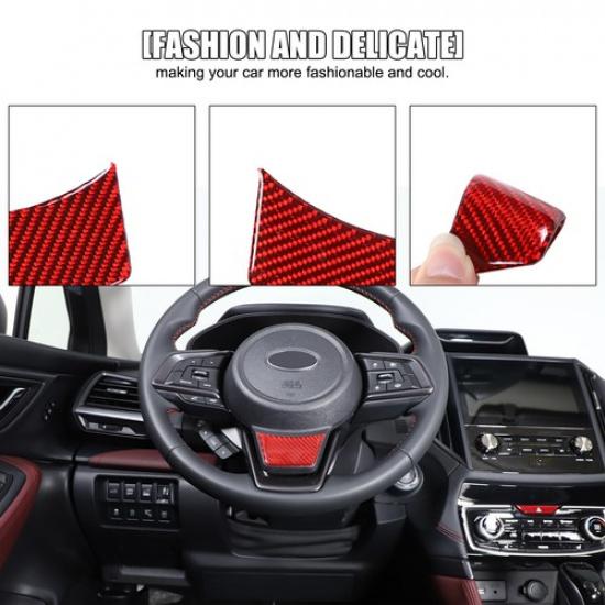 Мягкая красная наклейка из углеродного волокна на отделку рулевого колеса для Subaru Forester SK -24