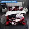 3PCS Tokyo Ghoul Kaneki's Struggle Bedding Set 2D Printing (Includes 1 Duvet Cover + 2 Pillowcases Coreless), Bedroom decor,Fan gift