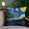 Starry Night Van Gogh Pillow Case Plush Fabric Soft Pillowcase Double Sided Print Sofa Cushion Cover Throw