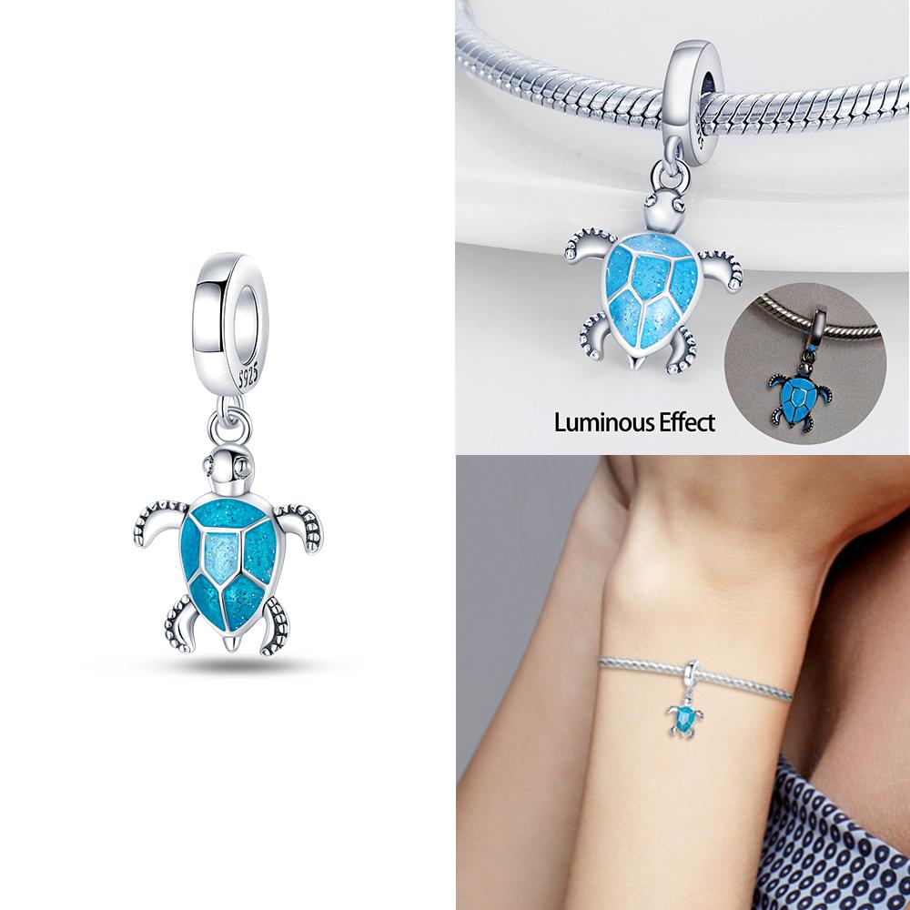 Изысканные животные Светлячок Синий бант Бусины-дельфины Подходят для браслетов-шармов Медь Оригинальное изготовление ювелирных изделий Женские подарки на годовщину