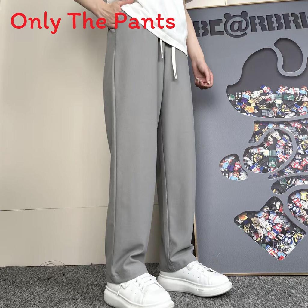 Men Casual Pants With Elastic Waist And Straight Leg For Winter Lounge Comfort