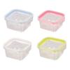 PEARL METAL Easy-to-Wash Storage Containers, Square, Small, Set of 4, Microwave-Safe, New Keep Lock, Made In Japan, HB-1426