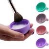 Makeup Brush Cleaner Folding Powder Puff Cleaning Bowl Cosmetic Eyeshadow Brush Clean Mat Cleaning Tool Silicone Scrubber Box