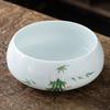 Hand-painted ceramic tea wash large household kung fu tea set accessories teacup storage basin white porcelain water washing dish pen washing water