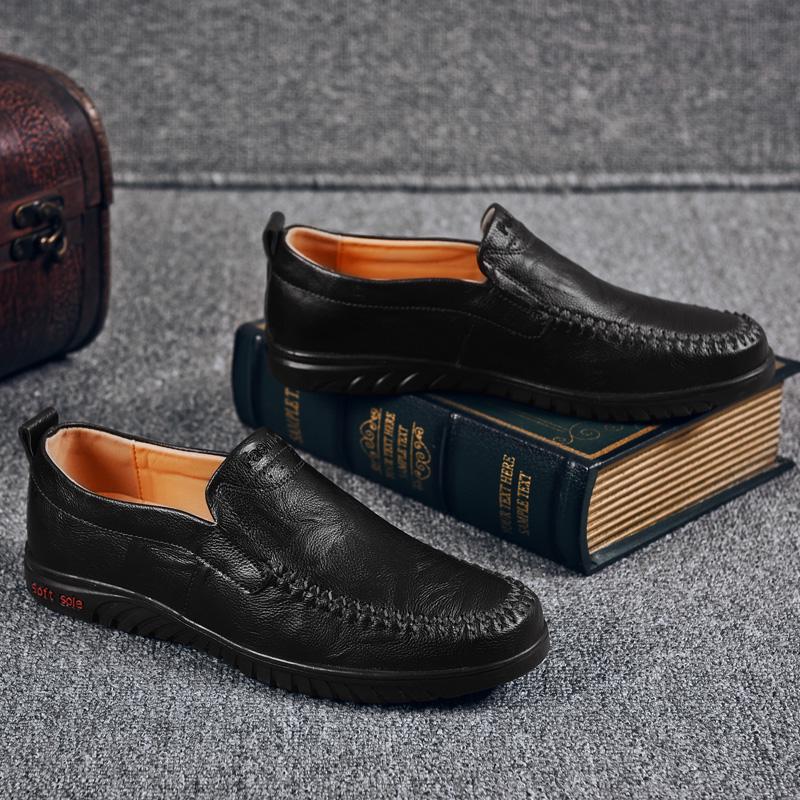 Мужская повседневная обувь Кожаная обувь ручной работы Мужские туфли большого размера для вождения